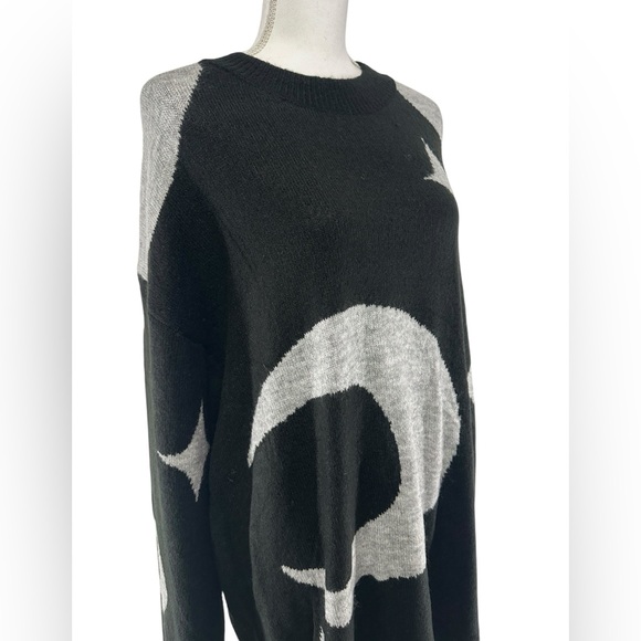 DISTURBIA / Black & Gray Sweater Dress / Moon & Stars / XL-XXL - Picture 3 of 13